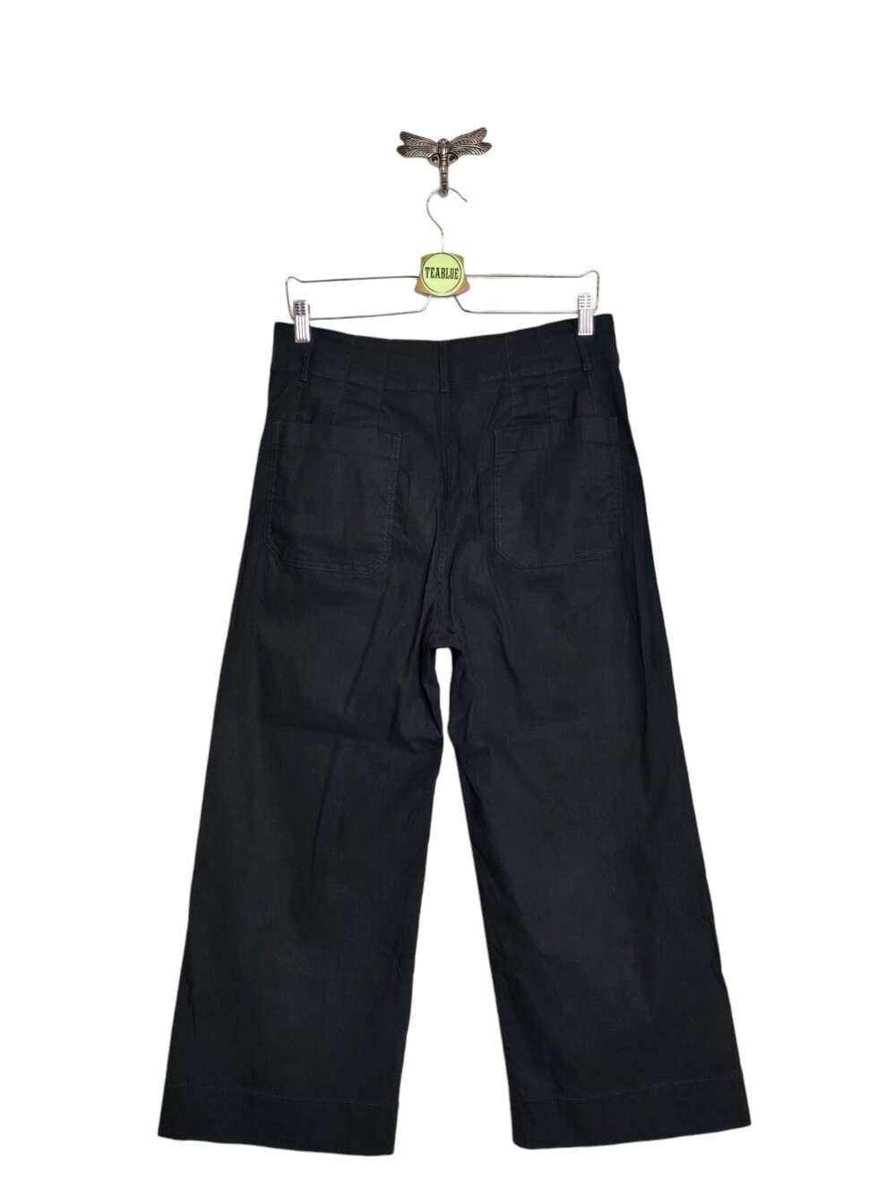 Maeve The Colette Pants Black Wide Leg Cropped High Rise Size 31 Magic Fabric - Picture 3 of 13